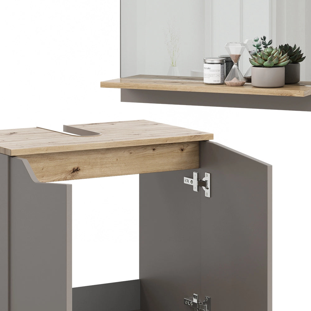 Vicco Combinazione di mobili da bagno Grigio 2 parti