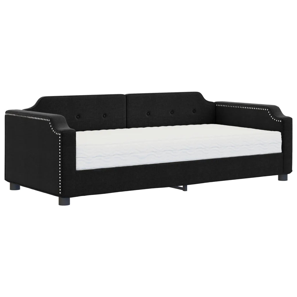 Divano letto | Sof¨¤ letto | Letto singolo con Materasso Nero 90x190 cm in Tessuto