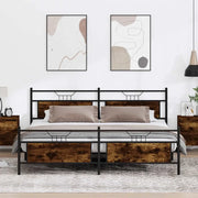 Giroletto senza Materaso in Metallo Rovere Fumo 200x200 cm