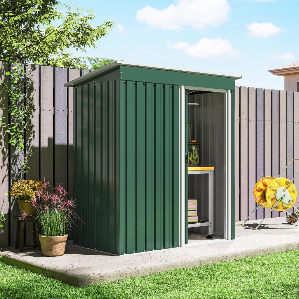 Capanno Attrezzi ¨C Minimal ¨C Verde Acciaio Zincato 163x89x182 cm