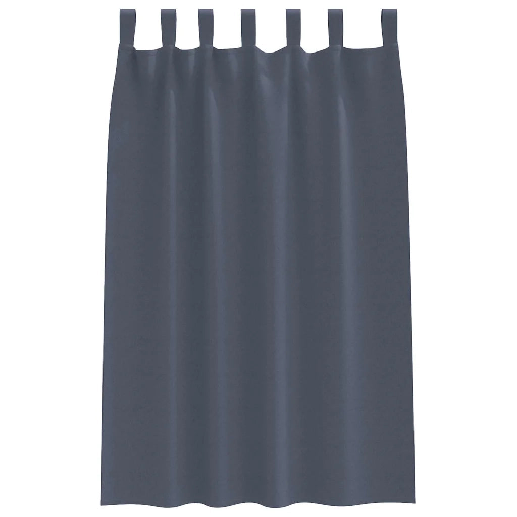 Tende Oscuranti | Tende Blackout con Anelli 2 pz Antracite 175 x 140 cm