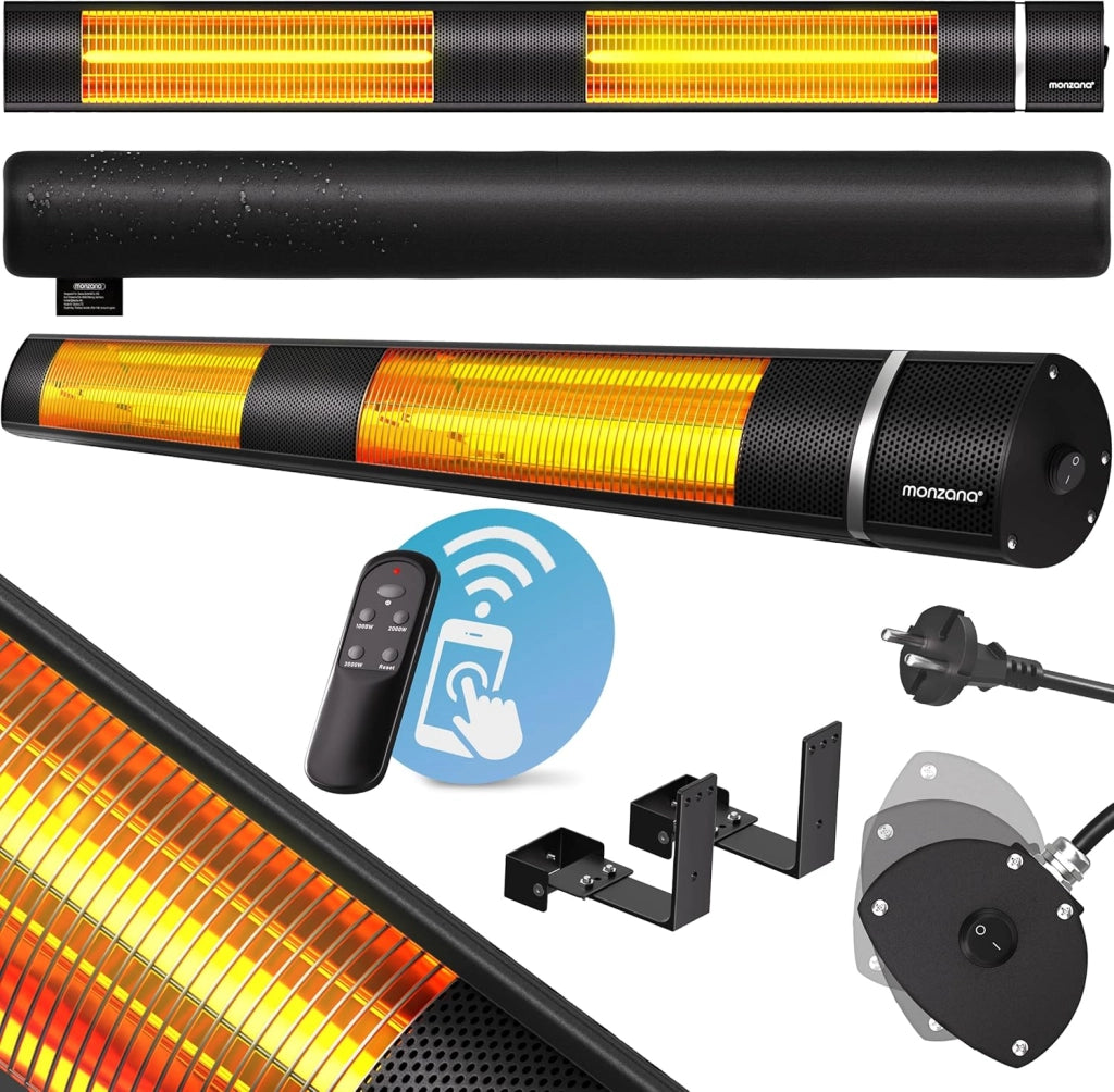 ® Stufa Elettrica a Infrarossi 3 Livelli di Calore 3000W Inclinabile 90° Telecomando App Riscaldamento Esterno