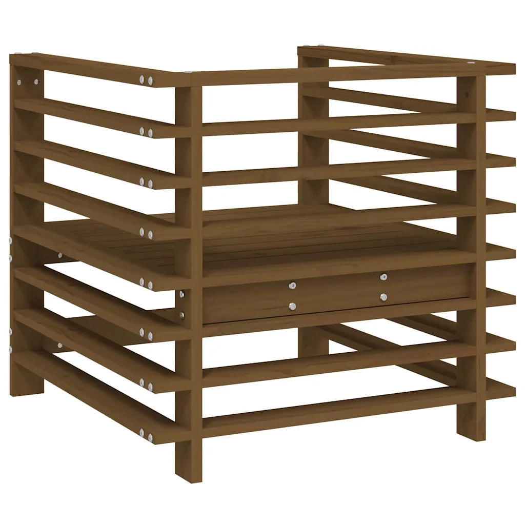 Sedia da patio-Sedie da Giardino 2 pz Marrone Ambra in Legno Massello di Pino 339319