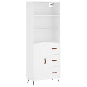 Credenza | Madia | Buffet da pranzo | Armadio da pranzo Bianca 69,5x34x180 cm in Legno Multistrato