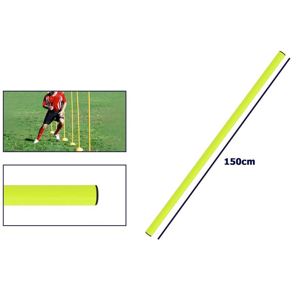 Trade Shop - Marcatori Per Allenamento Altezza 150 Cm Calcio Barra Ostacoli Slalom Fluo - Verde