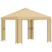 Gazebo | Pergolato 3 x 3 m Crema Poliestere e Acciaio 190 gsm