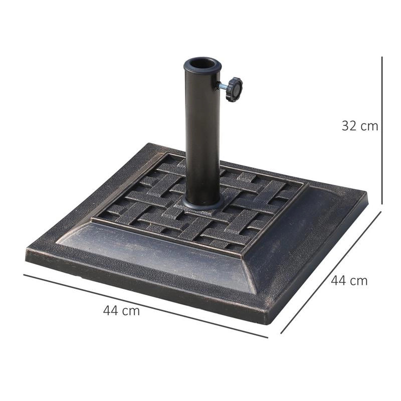 BASE PER OMBRELLONE DA GIARDINO IN RESINA E ACCIAIO VINTAGE 44X44X32CM NERO