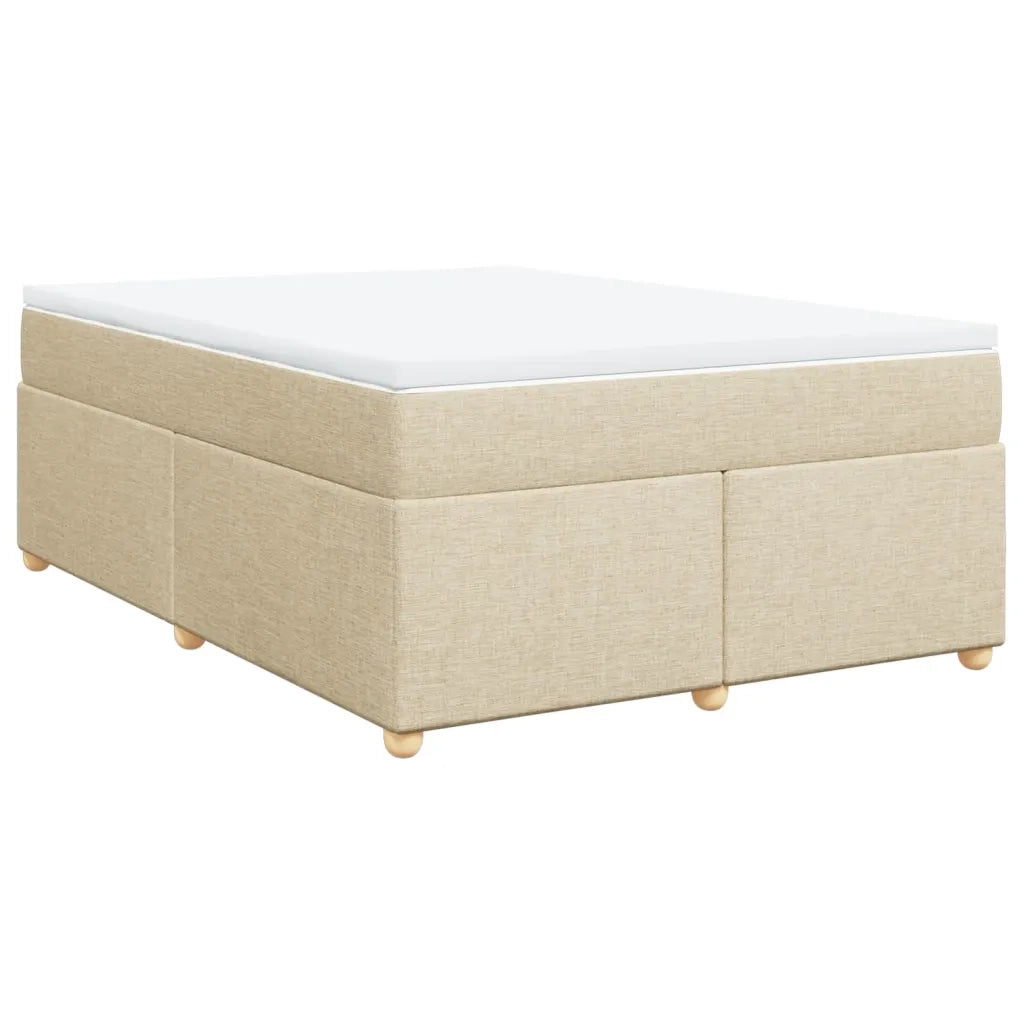 Giroletto a Molle con Materasso Crema 140x200 cm in Tessuto