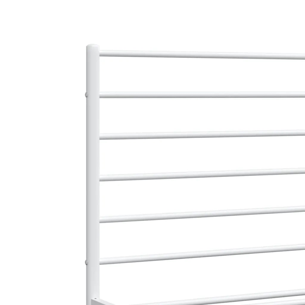 Letto matrimoniale | Letto per adulti | Giroletto con Testiera e Pediera Metallo Bianco 200x200 cm