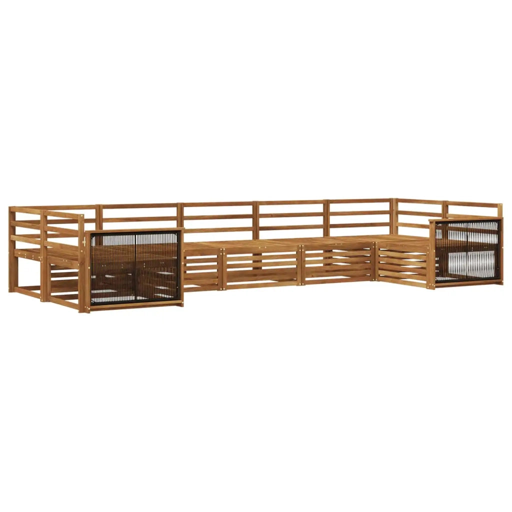 Set di divani da esterno 7 pz Naturale Legno di Acacia Massello 3383802