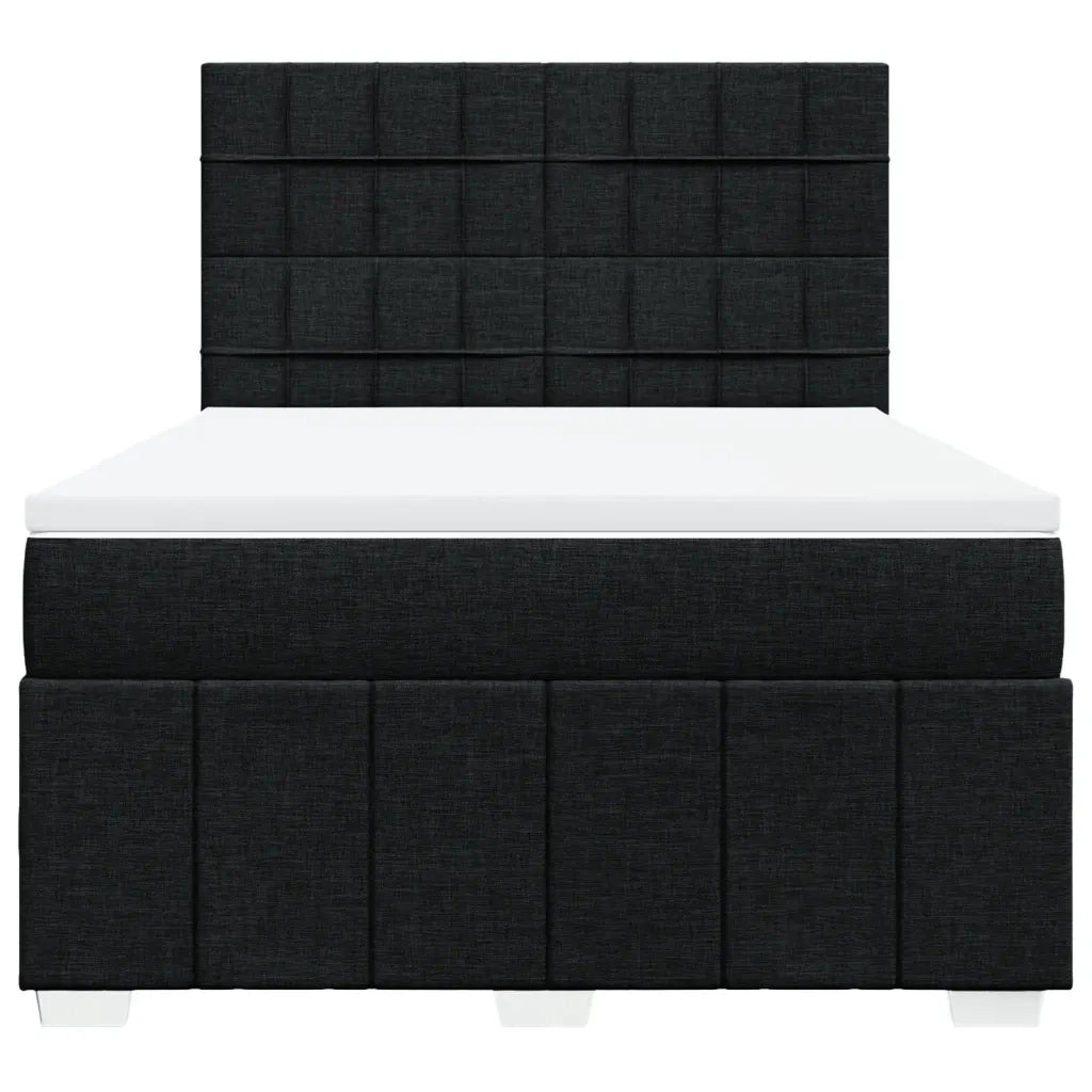 Giroletto a Molle con Materasso Nero 140x200 cm in Tessuto