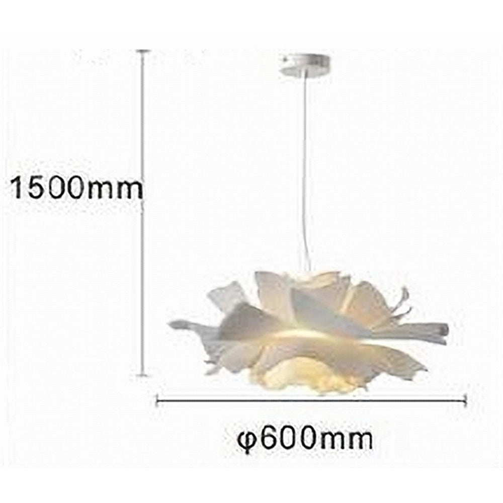 Trade Shop - Lampadario A Sospensione A Forma Di Fiore Petali Bianco Luce Attacco E27 Ip20 71607 -