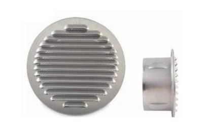 GRIGLIE DI AERAZIONE IN ALLUMINIO CON RETE ED IMBOCCO DIAMETRO CM.15