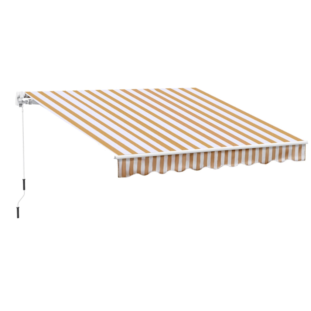 Tenda a braccio articolato 3 x 2.5 m con manovella telaio in alluminio protezione solare per balcone e terrazza