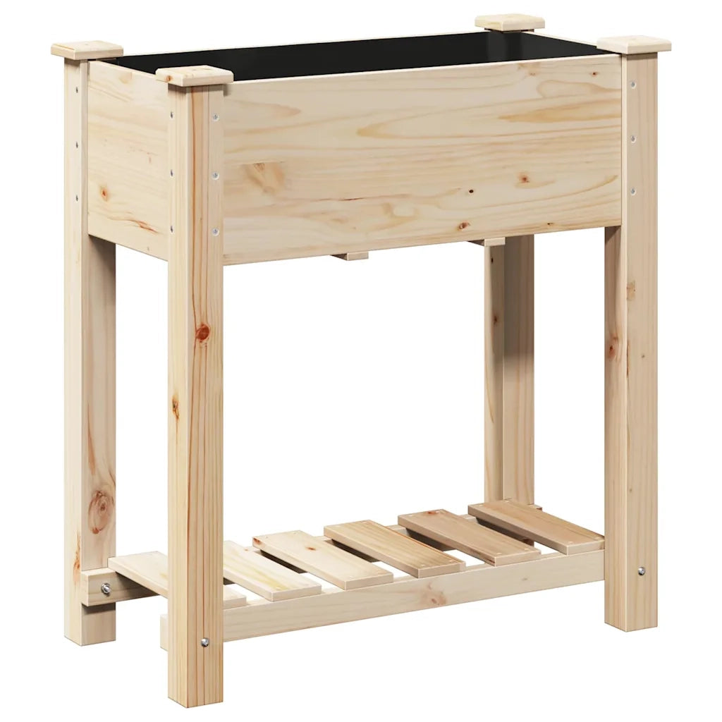 Fioriere | Cassetta per fiori | Vaso da giardino con lo scaffale Beige 71 x 37 x 76,5 cm