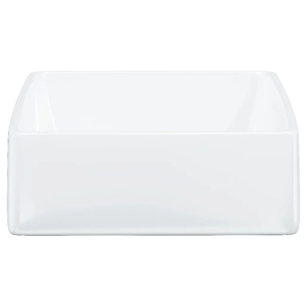 Lavandino-Lavabo-Lavello Bianco 37x37x13 cm in Ceramica Quadrato