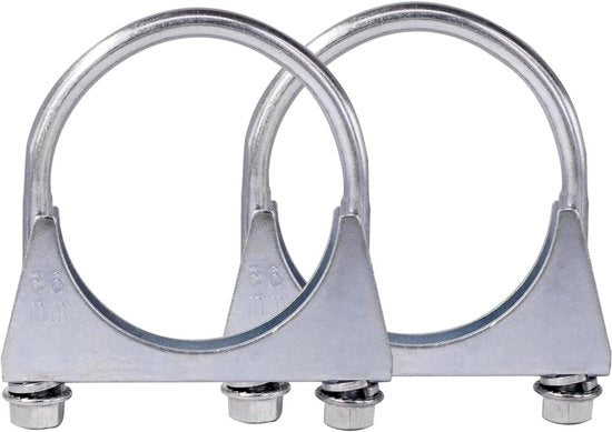 Fermo tubo M8 Ø52-80 mm - Fermo speciale per tubo di scarico - Fermo tubo in acciaio inox - 2 pezzi