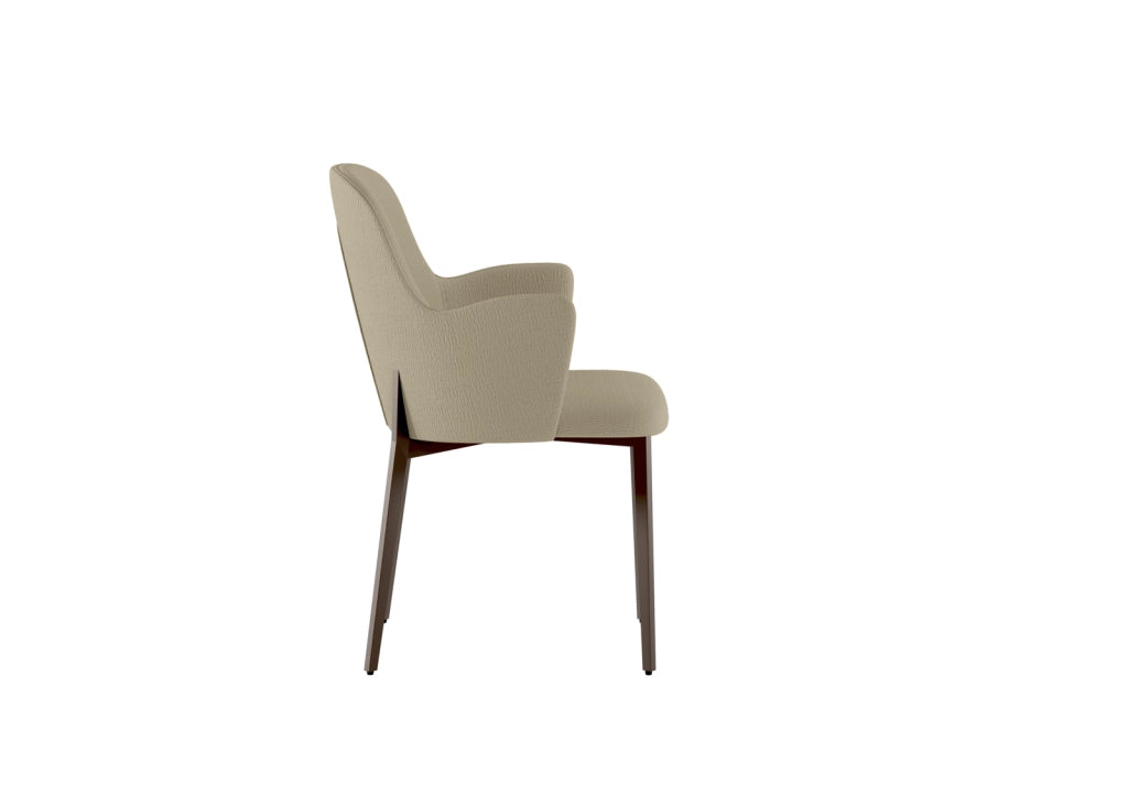 Set 4 Sedie Sophia 53,5x62,5x80 cm in Tessuto Easy-Clean Gambe in Metallo Bronzo Beige