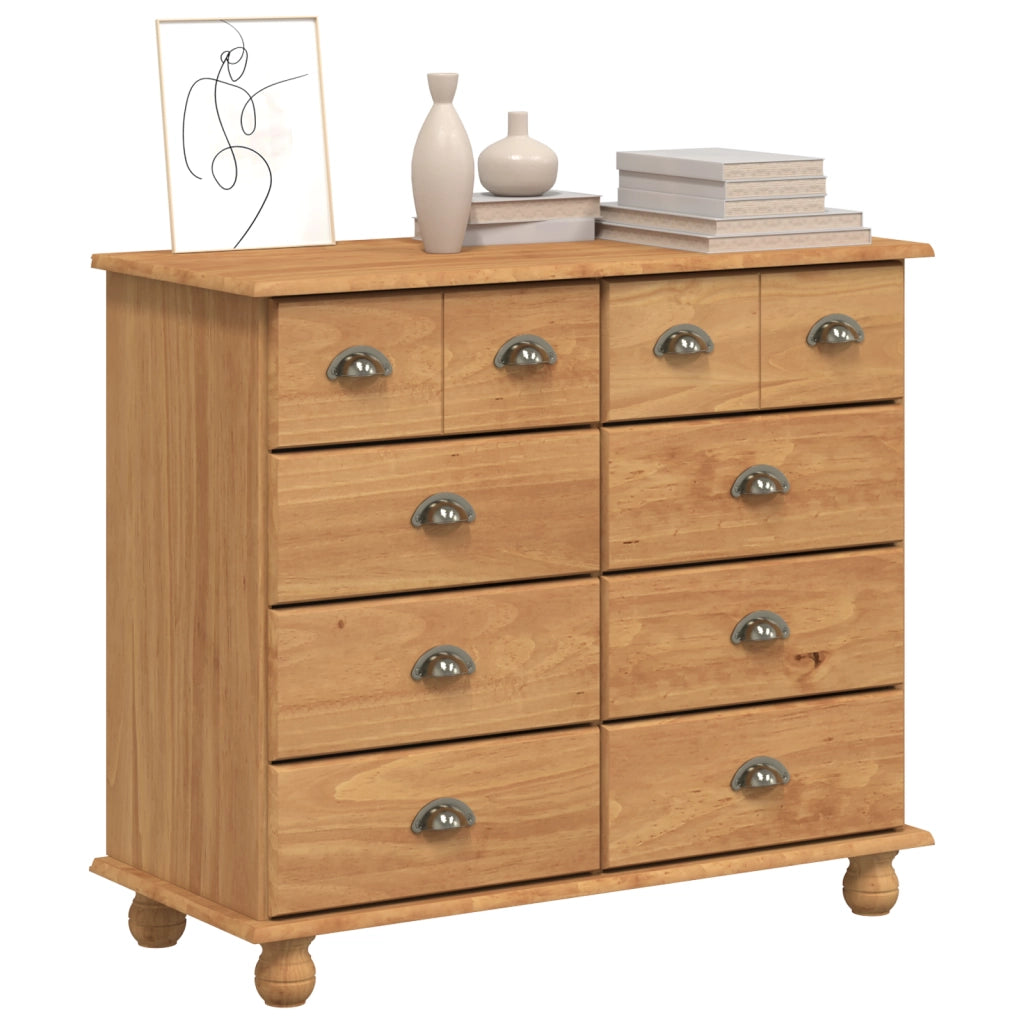 Cassettiera 'ASKIM'Marrone miele 91x40x79 cm Legno massello di pino
