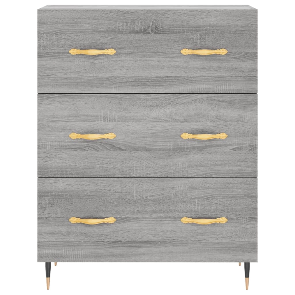 Buffet credenza cassettiera armadio mobile contenitore organizer cucina soggiorno salotto rovere Sonoma alto 69,5 x 34 x 180 cm legno ingegnerizzato grigio 02_0035480