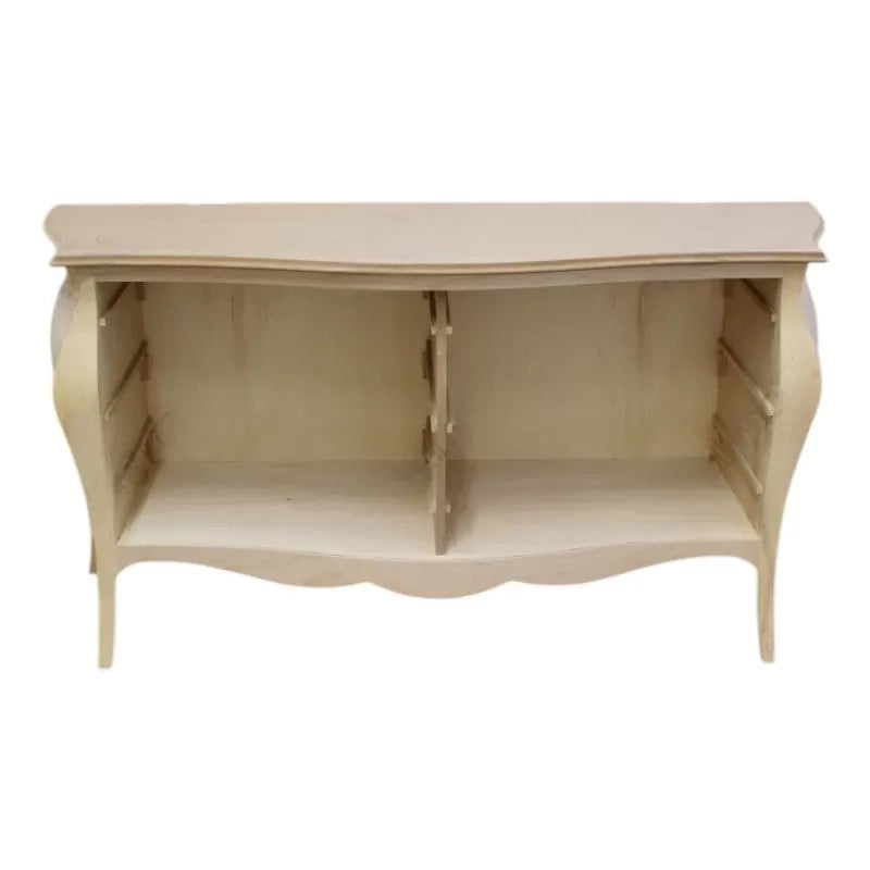 Cassettiera classica bombata in legno 6 cassetti grezzo l.162 p.58 h.85 (3246) - Mobili 2G