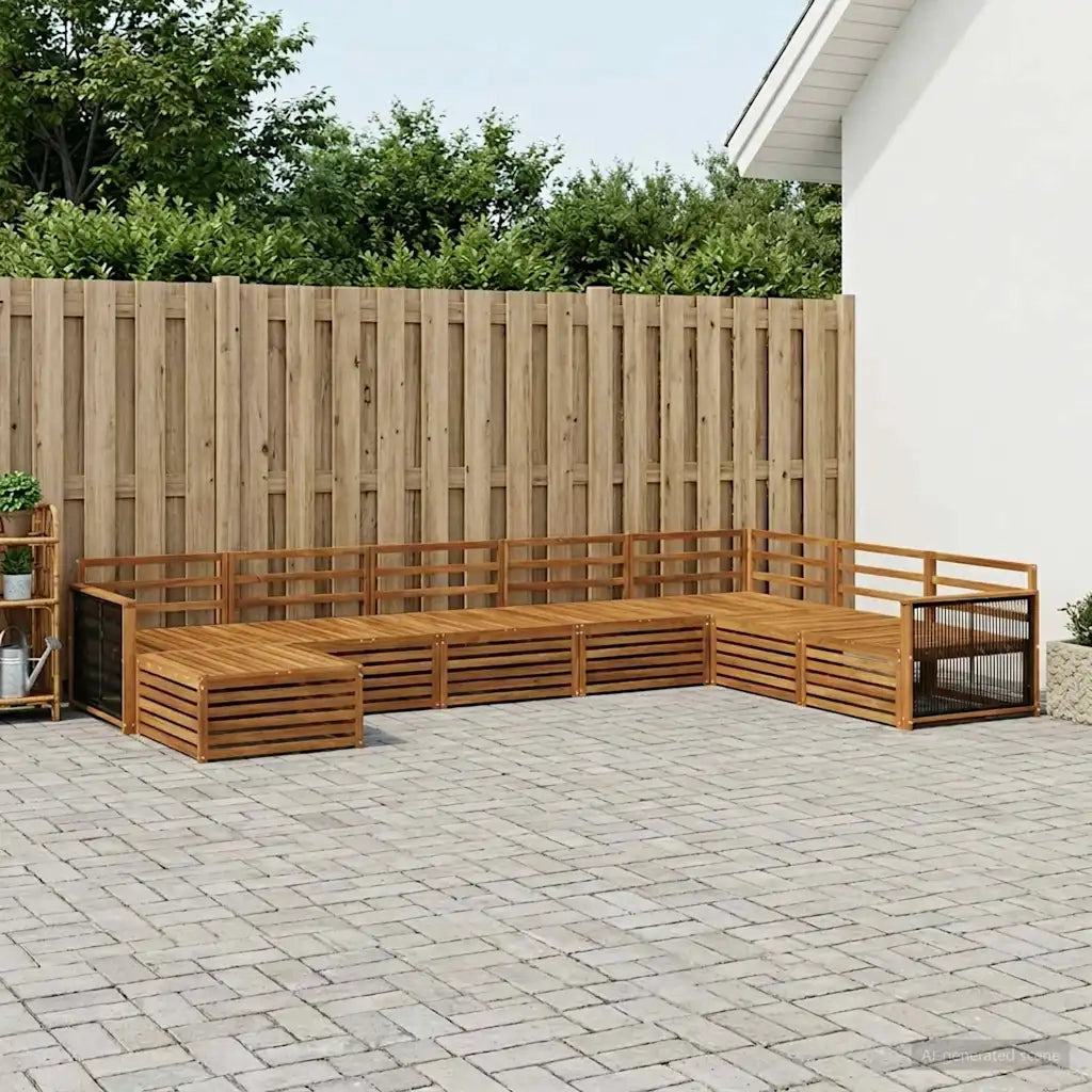 Set di divani da esterno 8 pcs Naturale
