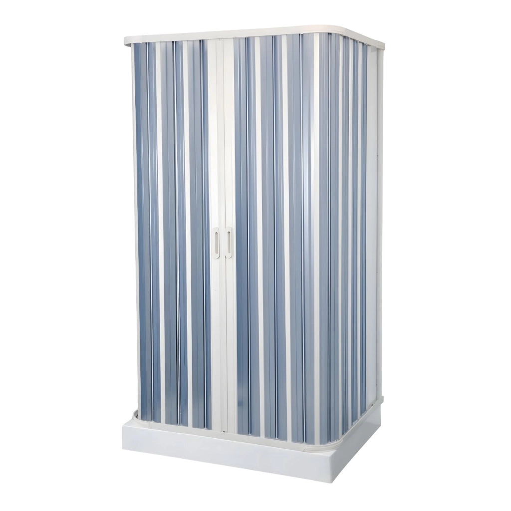 Box doccia a soffietto a tre lati in pvc guide estensibili aperture reversibili *** misure 80-92 x 90 x 80-92 cm, con...