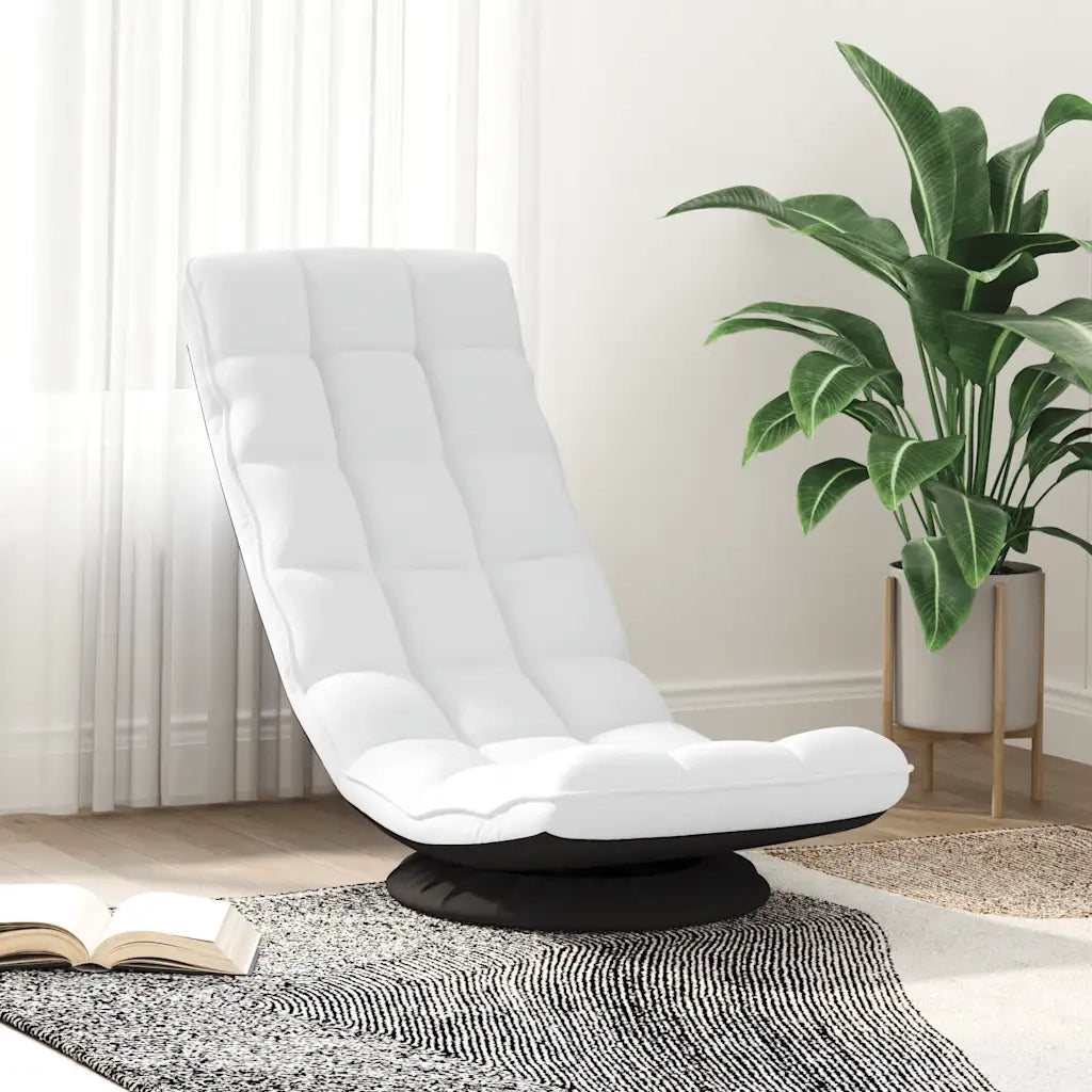Sedia da Terra Girevole Bianco 70x51x79 cm in Tessuto