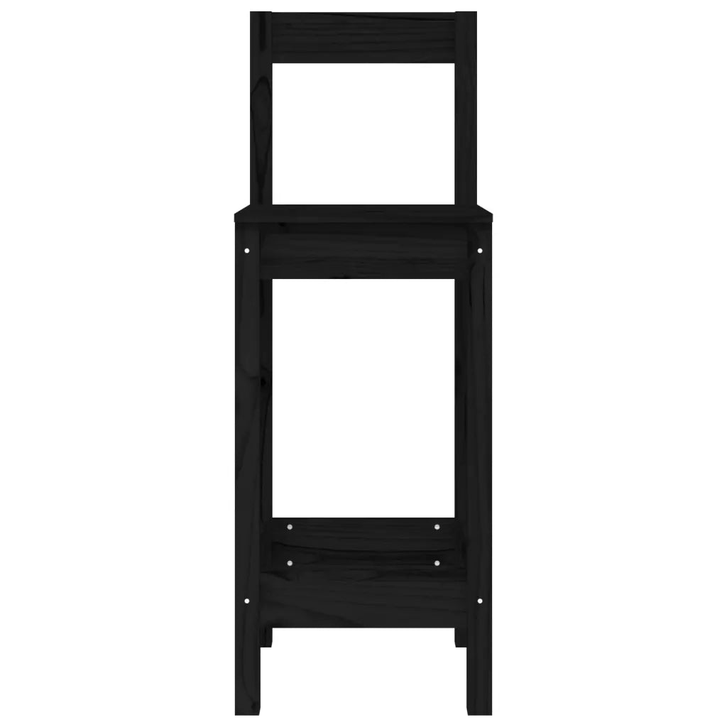 Sedie da Bar 2 pz Nere 40x41,5x112 cm Legno Massello di Pino cod mxl 43236