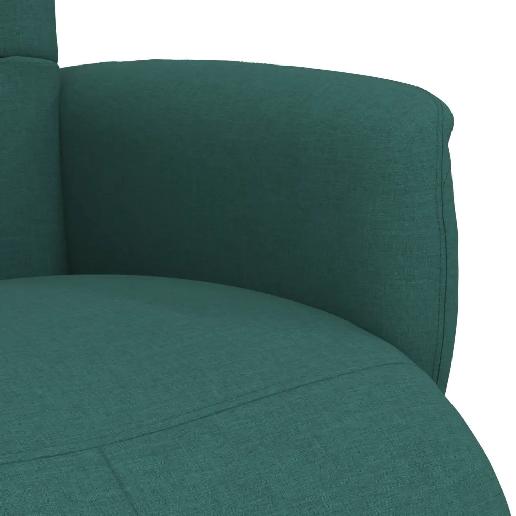Divano Sedia-Poltrona Reclinabile con Poggiapiedi Verde Scuro in Tessuto 776938