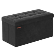 Panca contenitore 38 x 76 x 38 cm pouf in velluto con coperchio con 2 divisori estraibili portata 300 kg per corridoio soggiorno camera da letto 12_0004165