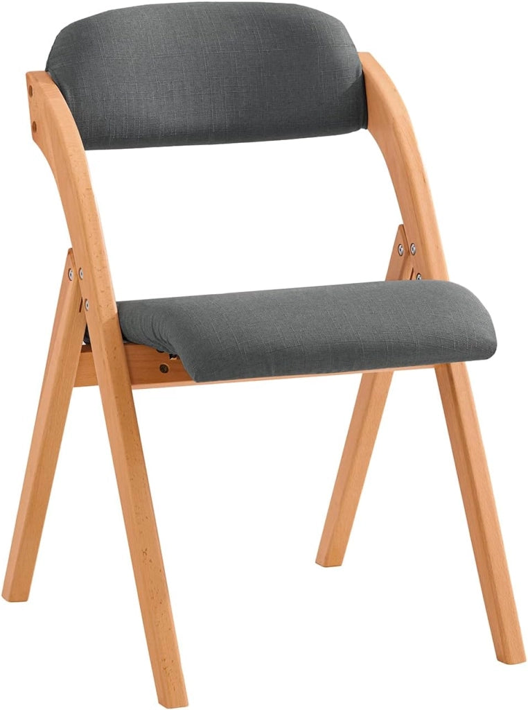 Sedie Pieghevoli in Legno Imbottite, Sedie Pieghevoli Salvaspazio con Rivestimento Sfoderabile e Struttura Robusta, per Cucina Sala da Pranzo Balcone e Giardino Bianco 47,5 x 59 x 77 cm FST92-W
