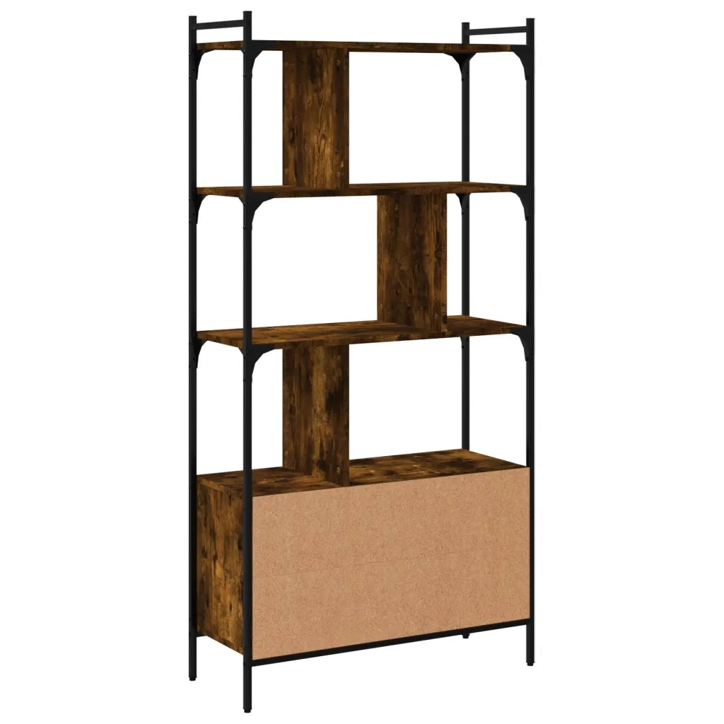 Libreria con Ante Rovere Fumo 76,5x30x154,5cm Legno Multistrato 833350