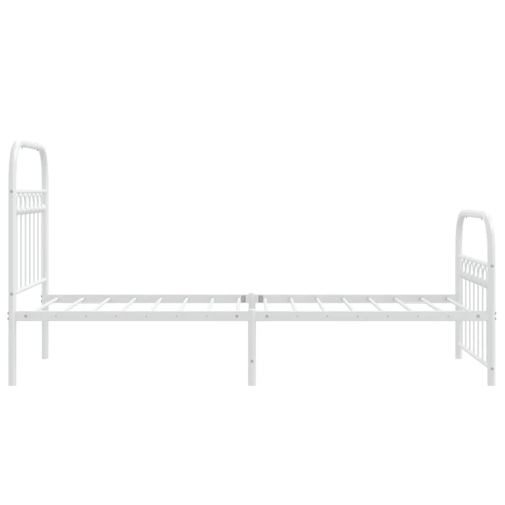 Giroletto con Testiera e Pediera-Struttura Letto Metallo Bianco 80x200 cm 478393