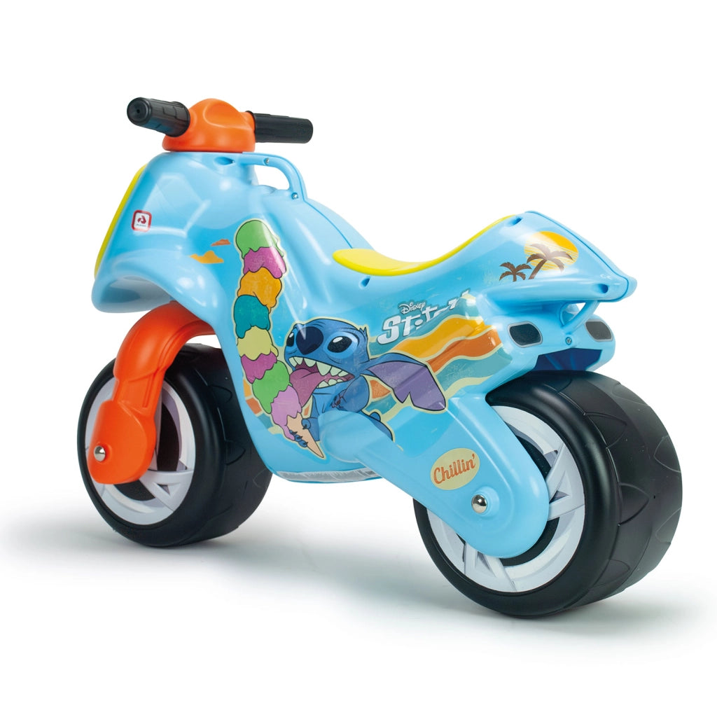 Moto Cavalcabile per Bambini Disney Stitch Neox 69x27,5x49 cm con Ruote Larghe Azzurro