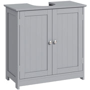 Mobiletto sottolavabo con 2 ante e ripiano ¨C zephmum ¨C legno grigio 60x30x60 cm