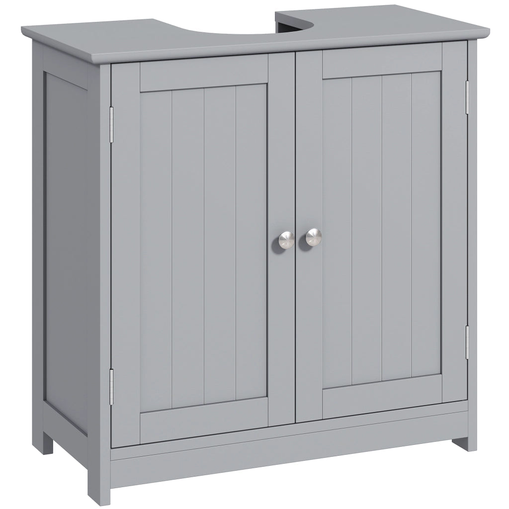 Mobiletto sottolavabo con 2 ante e ripiano ¨C zephmum ¨C legno grigio 60x30x60 cm