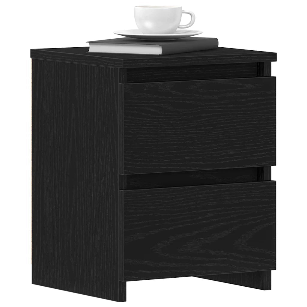 Armadio da Notte Rovere Nero 30 x 30 x 40 cm Legno multistrato 861988