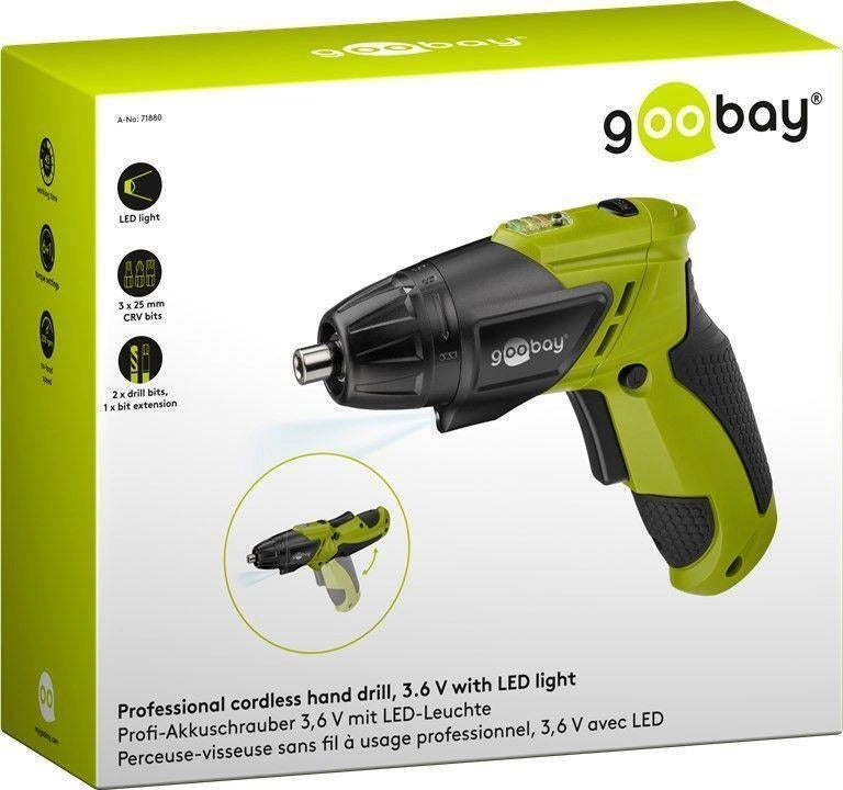 Goobay 71880 trapano 230 Giri/min Senza chiave 570 g Nero, Verde