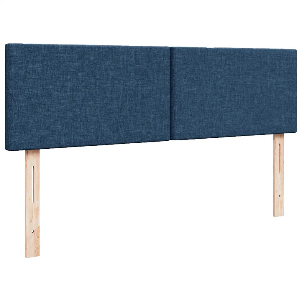 Struttura Letto Pouf con Materasso Blu 140x200cm in Tessuto 3311386
