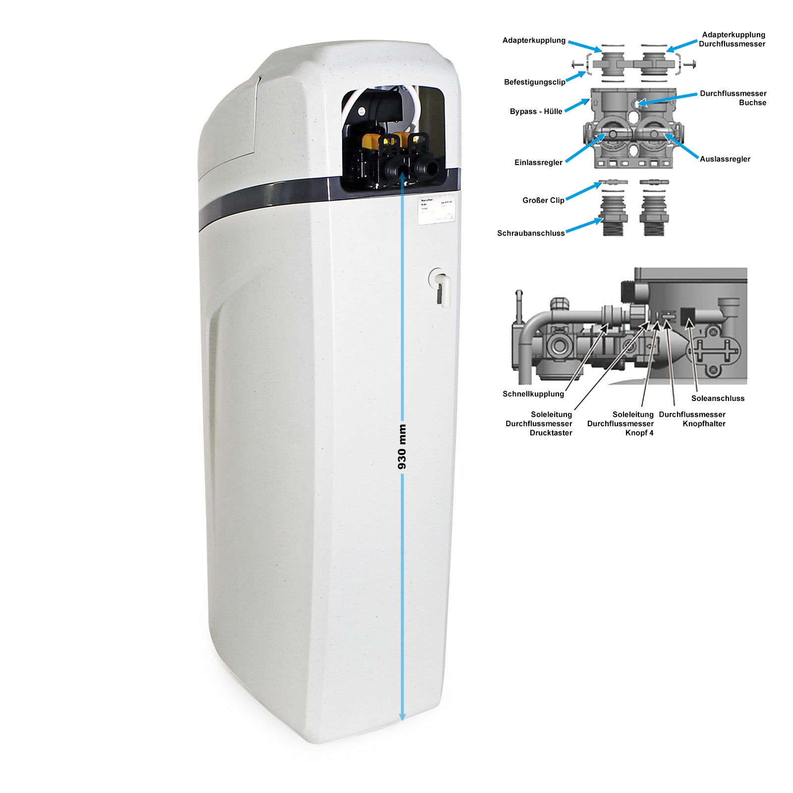 Naturewater Addolcitore Acqua a scambio ionico 2000L/h Dispositivo automatico per addolcimento acqua