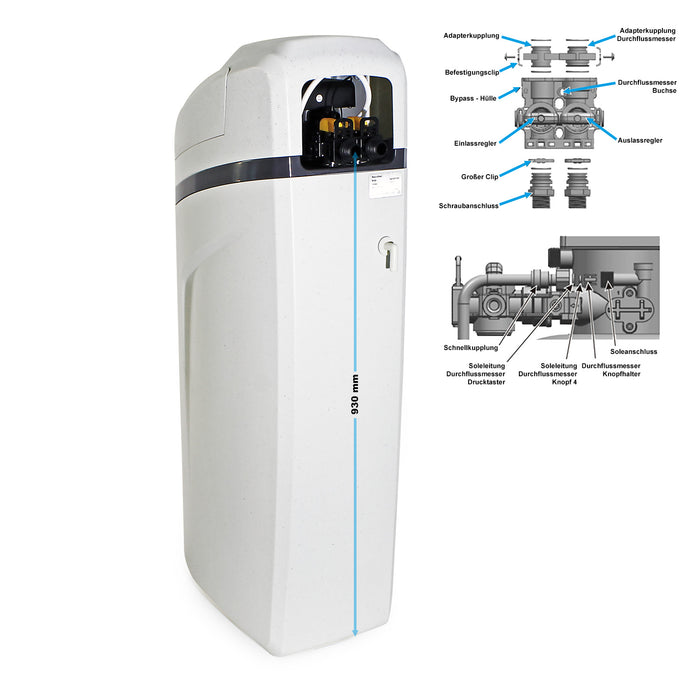 Naturewater Addolcitore Acqua a scambio ionico 2000L/h Dispositivo automatico per addolcimento acqua