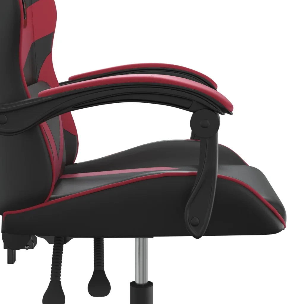Sedia Gaming | Sedia da e-sports Nero e Rosso Vino in Similpelle