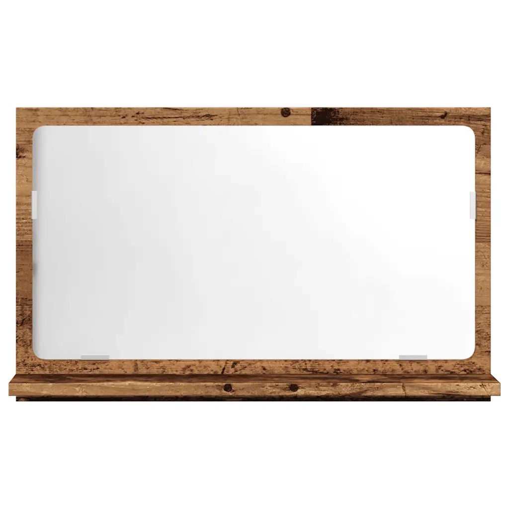Mobile da Bagno con Specchio Legno Antico 60x11x37cm Truciolato