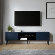 Cesara, Mobile Porta tv un Ripiano, 200x42x57h cm blu