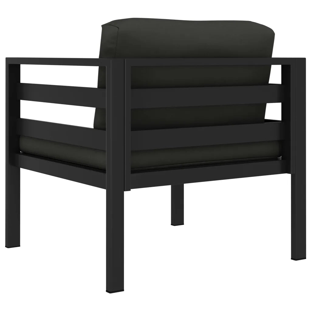 Divani Singoli 2 pz con Cuscini in Alluminio Antracite 318313