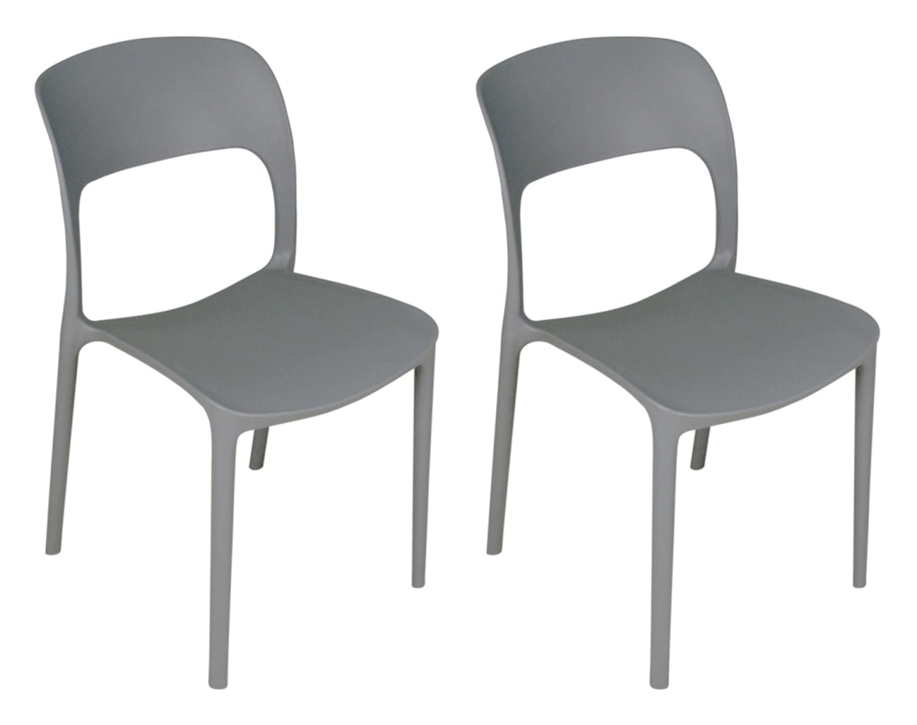 Set da 2 sedie impilabili in polipropilene grigio scuro- Maya - SD05MAPP