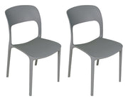 Set da 2 sedie impilabili in polipropilene grigio scuro- Maya - SD05MAPP