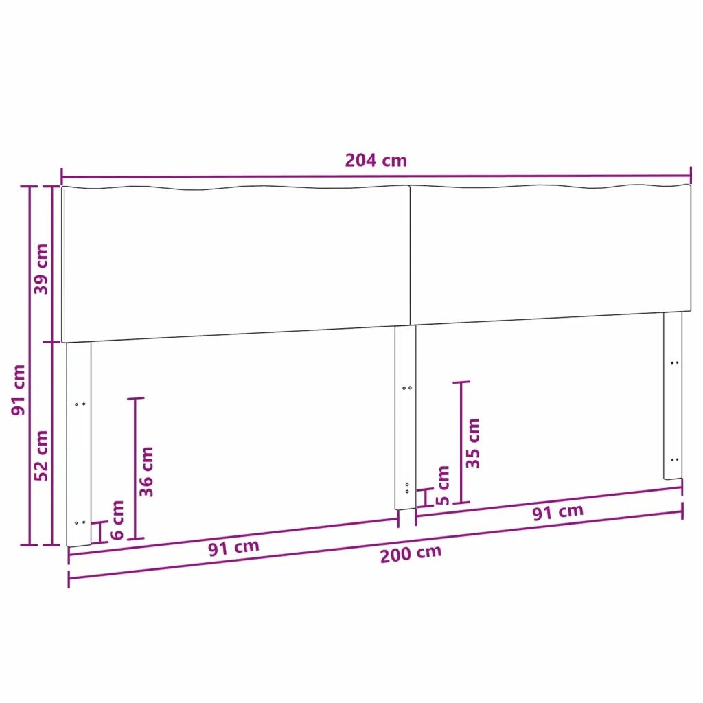 Testiera con bordo vivo ROSTOCK Marrone Scuro 200 cm 903212