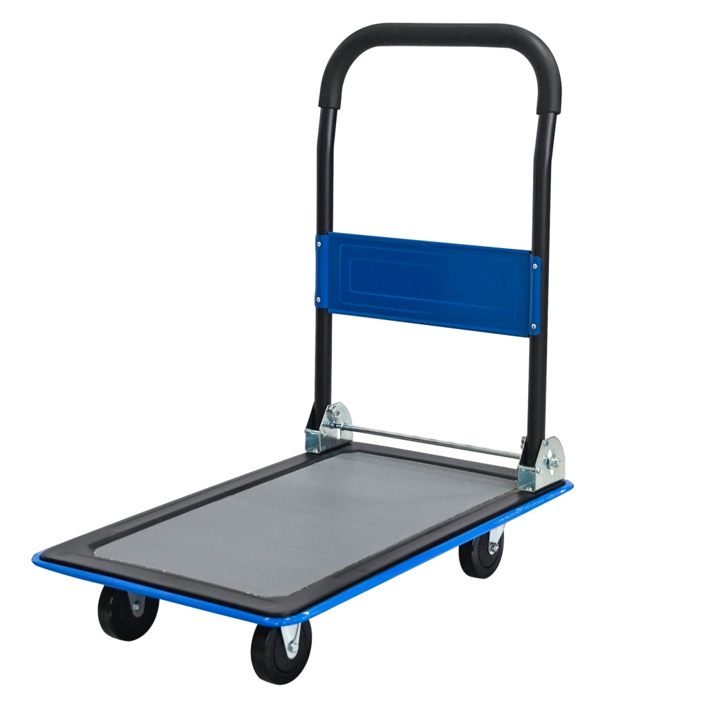CARRELLO PIATTAFORMA PIEGHEVOLE 150 kg IN ACCIAIO BLU